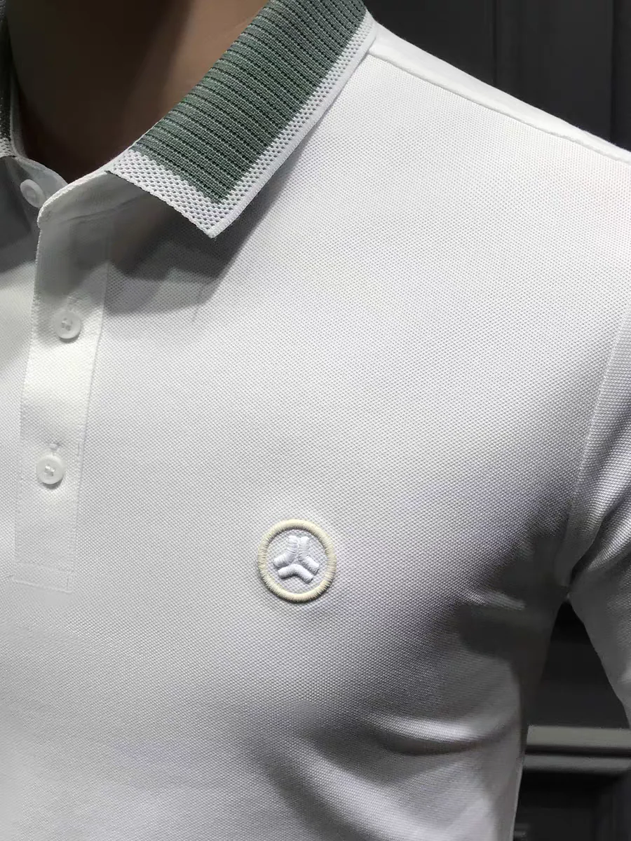 Couture Vintage Striped Collar Polo T-Shirt - Image 4