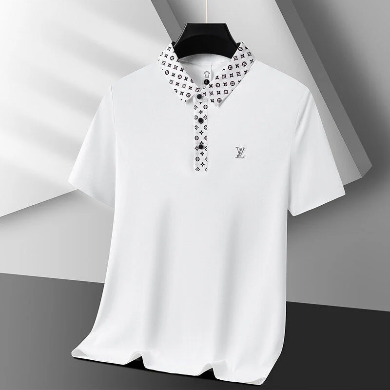 Emblem Placket Polo T-Shirt